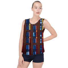 Architecture Color Colour Windows Bubble Hem Chiffon Tank Top by Pakrebo