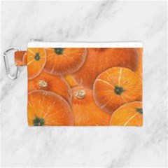 Pumpkin Halloween Fall Thanksgiving Canvas Cosmetic Bag (medium) by Pakrebo