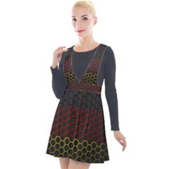 Germany Flag Hexagon Plunge Pinafore Velour Dress by HermanTelo