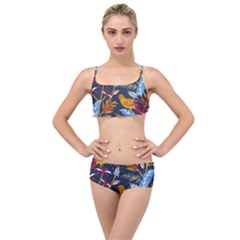 Colorful Birds In Nature Layered Top Bikini Set by Sobalvarro