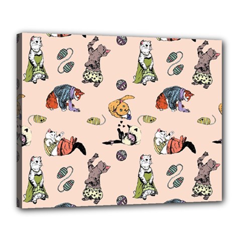 Funny Cats Canvas 20  X 16  (stretched) by Sobalvarro