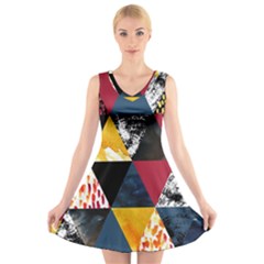 Triangles V-neck Sleeveless Dress by Sobalvarro