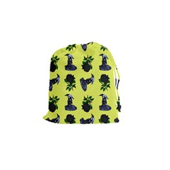 Gothic Girl Rose Yellow Pattern Drawstring Pouch (small) by snowwhitegirl