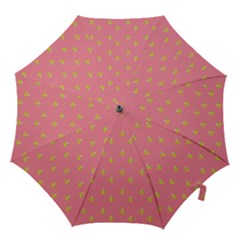 Peeled Banana On Pink Hook Handle Umbrellas (medium) by snowwhitegirl