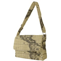 Map Vintage Old Ancient Antique Full Print Messenger Bag by Sudhe