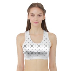 Bw Pattern Iii Sports Bra With Border by designsbyamerianna