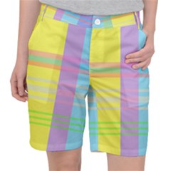 Easter Background Easter Plaid Pocket Shorts by Simbadda