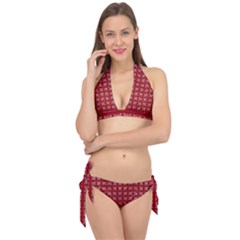 Christmas Paper Wrapping Paper Tie It Up Bikini Set by Simbadda
