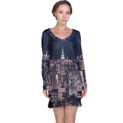 Architecture Buildings City Long Sleeve Nightdress by Simbadda