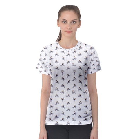 Cycling Motif Design Pattern Women s Sport Mesh Tee by dflcprintsclothing