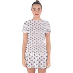Cycling Motif Design Pattern Drop Hem Mini Chiffon Dress by dflcprintsclothing