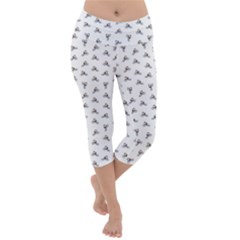 Cycling Motif Design Pattern Lightweight Velour Capri Yoga Leggings by dflcprintsclothing