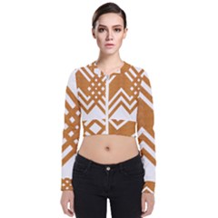 Wood Zigzag Texture Long Sleeve Zip Up Bomber Jacket by Bajindul