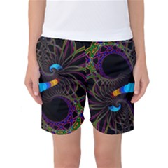 Fractal Artwork Abstract Background Women s Basketball Shorts by Sudhe