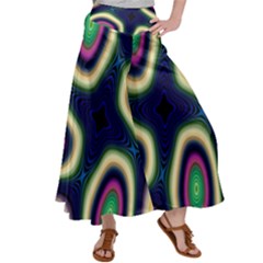 Abstract Artwork Fractal Background Art Pattern Satin Palazzo Pants by Sudhe