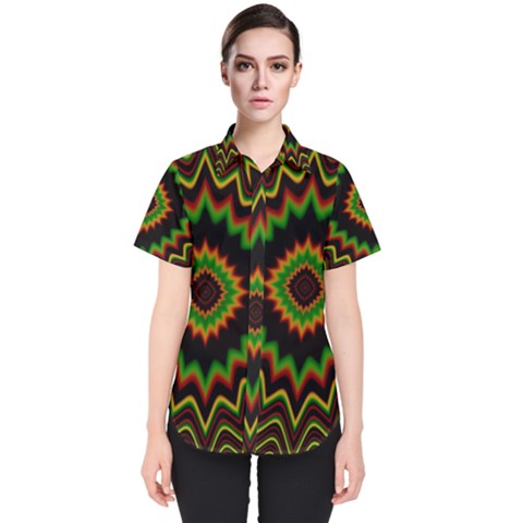 Fractal Artwork Idea Allegory Abstract Women s Short Sleeve Shirt by Sudhe