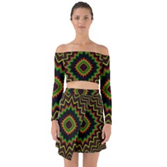 Fractal Artwork Idea Allegory Abstract Off Shoulder Top With Skirt Set by Sudhe