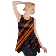 Background Pattern Lines Side Drop Tank Tunic by Sudhe