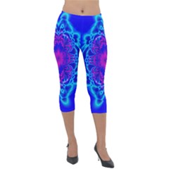 Digital Art Artwork Fractal Color Abstact Lightweight Velour Capri Leggings  by Pakrebo
