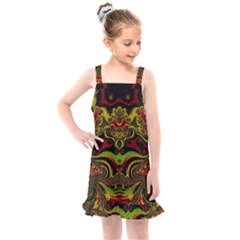 Fractal Art Artwork Design Art Pattern Kids  Overall Dress by Pakrebo
