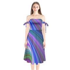 Background Abstract Curves Shoulder Tie Bardot Midi Dress by Bajindul