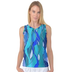 Wavy Blue Women s Basketball Tank Top by bloomingvinedesign
