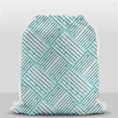 Wood Texture Diagonal Pastel Blue Drawstring Bag (small) by Mariart