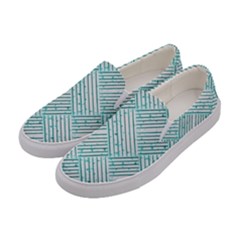 Wood Texture Diagonal Pastel Blue Women s Canvas Slip Ons by Mariart