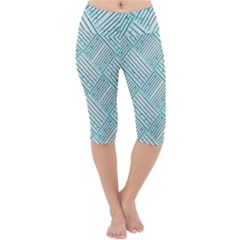 Wood Texture Diagonal Pastel Blue Lightweight Velour Cropped Yoga Leggings by Mariart