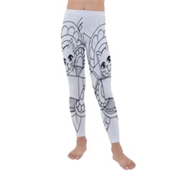 Cute Cat Coloring Page Design Kids  Lightweight Velour Leggings by Wegoenart