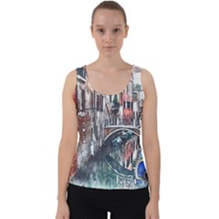 Venice Water Laguna Italy Velvet Tank Top by Wegoenart
