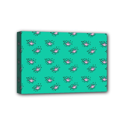 Zodiac Bat Pink Teal Mini Canvas 6  X 4  (stretched) by snowwhitegirl