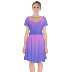 Dot Background Pattern Halftone Short Sleeve Bardot Dress by Bajindul