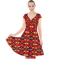 Abp Rby 6 Cap Sleeve Front Wrap Midi Dress by ArtworkByPatrick