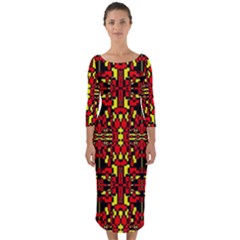 Abp Rby 8 Quarter Sleeve Midi Bodycon Dress by ArtworkByPatrick