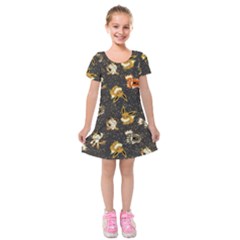 Normal Type  Kids  Short Sleeve Velvet Dress by Mezalola