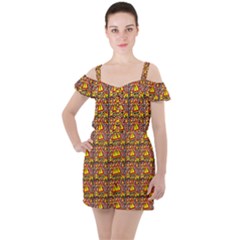 Important Ruffle Cut Out Chiffon Playsuit by ArtworkByPatrick