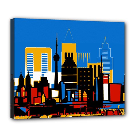 Architecture City House Window Deluxe Canvas 24  X 20  (stretched) by Pakrebo