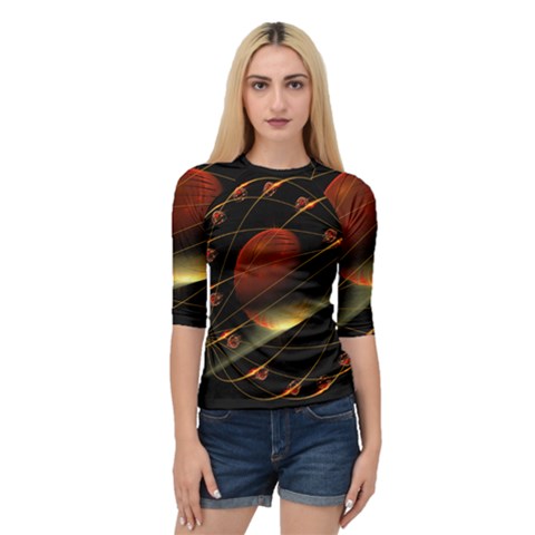 Fractal Digital Art Quarter Sleeve Raglan Tee by Pakrebo