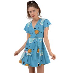 Patokip Flutter Sleeve Wrap Dress by MuddyGamin9