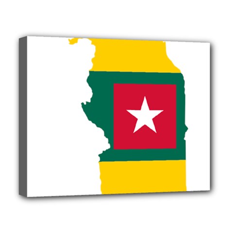 Togo Flag Map Geography Outline Deluxe Canvas 20  X 16  (stretched) by Sapixe