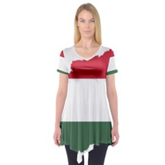 Hungary Country Europe Flag Short Sleeve Tunic  by Sapixe