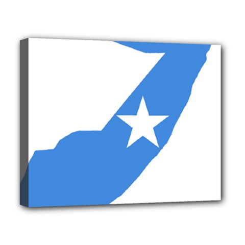 Somalia Flag Map Geography Outline Deluxe Canvas 20  X 16  (stretched) by Sapixe