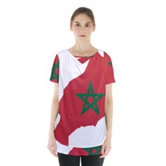 Morocco Flag Map Geography Outline Skirt Hem Sports Top by Sapixe