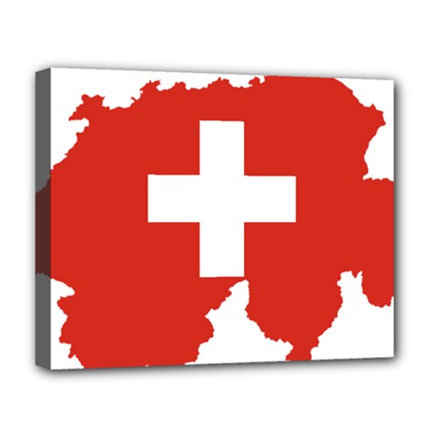 Switzerland Country Europe Flag Deluxe Canvas 20  X 16  (stretched) by Sapixe