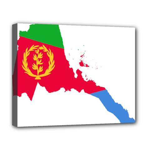Eritrea Flag Map Geography Outline Deluxe Canvas 20  X 16  (stretched) by Sapixe