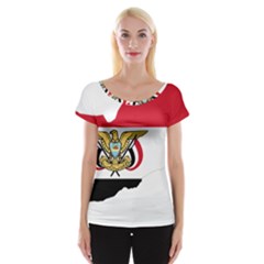 Borders Country Flag Geography Map Cap Sleeve Top by Sapixe