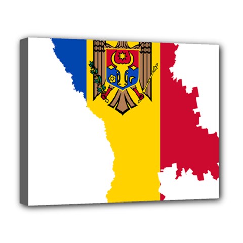 Moldova Country Europe Flag Deluxe Canvas 20  X 16  (stretched) by Sapixe