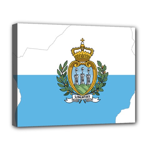 San Marino Country Europe Flag Deluxe Canvas 20  X 16  (stretched) by Sapixe