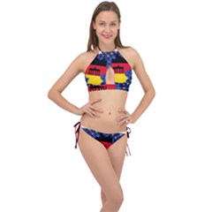 Republic Germany Deutschland Map Cross Front Halter Bikini Set by Sapixe